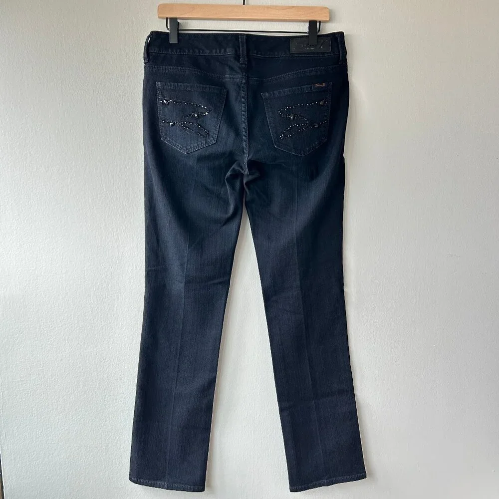 Seven7 Straight Leg Jeans Women 6 Embellished Blue Denim - Picture 3 of 9